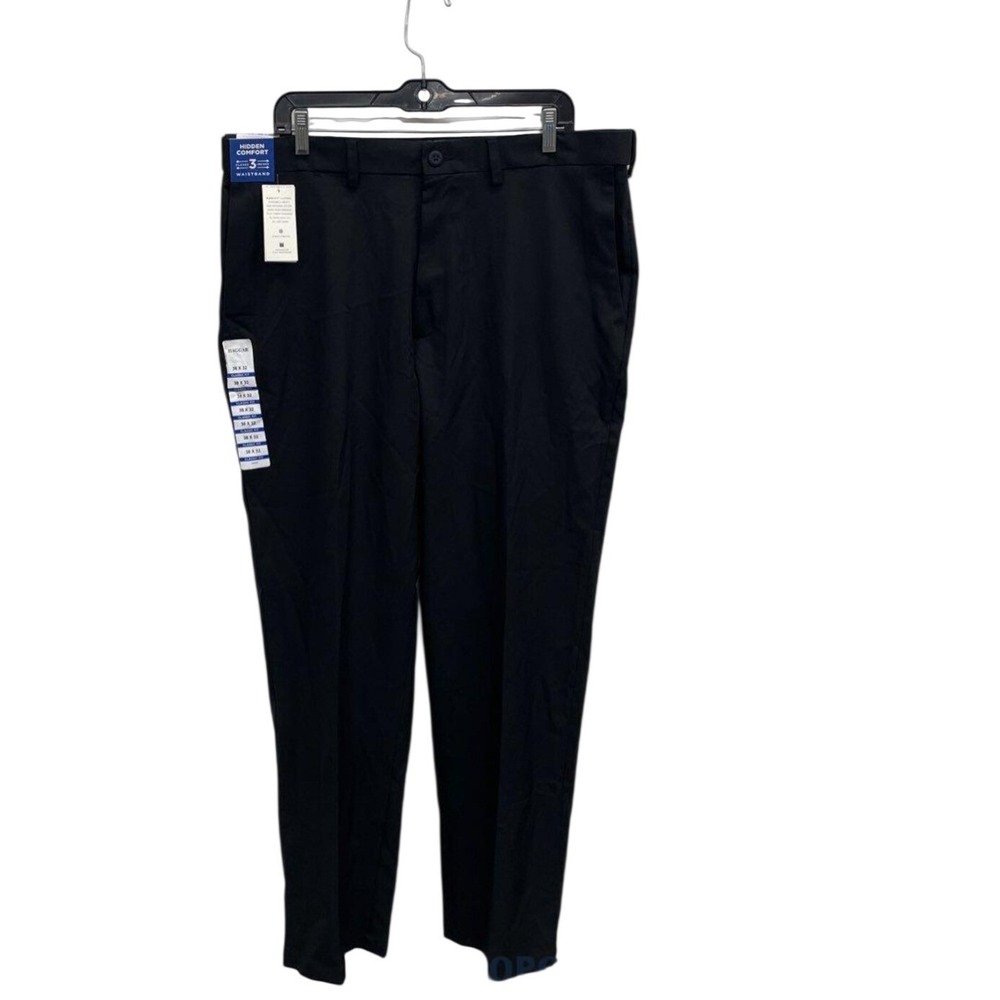 Haggar Mens Black Cool Right Classic Fit Performance Dress Pants 38x32 HC01080